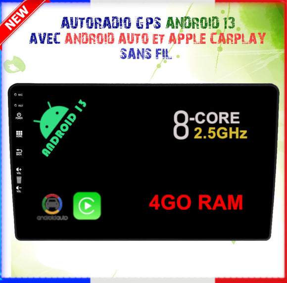 Autoradio GPS Peugeot 308 phase 2 de 2013 à 2021 Version Android 13 avec Android Auto et Apple Carplay sans fil intégré