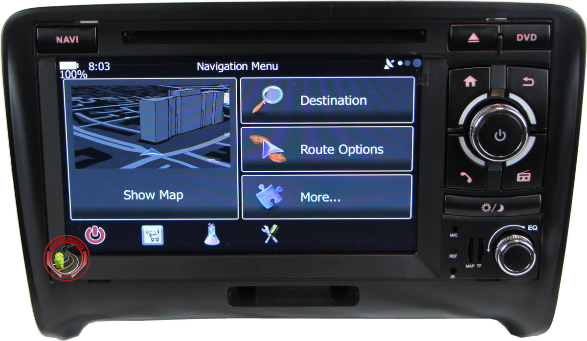 Autoradio GPS Audi TT Android 10.0 bouton droite haut de gamme