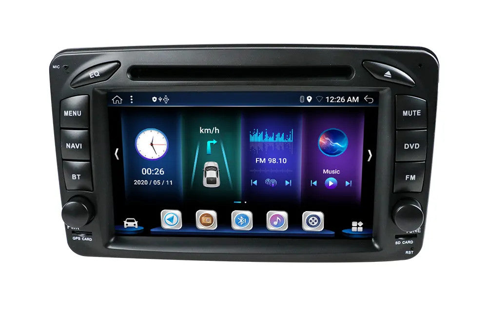 Autoradio Android 7" Pour Mercedes Classe C W203, CLK W209, Etc. - Carplay/Android Auto Sans Fil, GPS, 2Go+64Go
