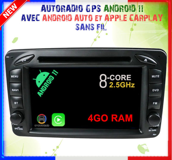 Autoradio GPS Android 11 MERCEDES BENZ VITO W639 de 2003 À 2010 avec Android Auto et Apple Carplay sans fil intégré