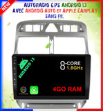 Autoradio GPS Peugeot 307 à partir de 2001 Version Android 13 avec Android Auto et Apple Carplay sans fil intégré