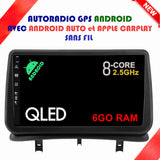Autoradio GPS Android 13 Renault Clio 3 de 2005 à 2015 avec Android Auto et Apple Carplay sans fil intégré