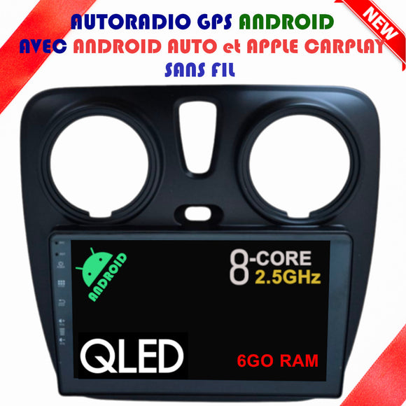 Autoradio GPS DACIA DOKKER de 2012 à 2020 Version Android 13 avec Android Auto et Apple Carplay sans fil intégrés