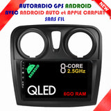 Autoradio GPS DACIA SANDERO II de 2013 à 2020 Version Android 13 avec Android Auto et Apple Carplay sans fil intégrés