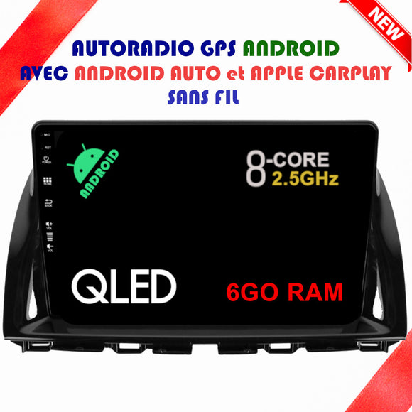 Autoradio Android GPS Mazda CX5 de 2012 à 2017 avec Android Auto et Apple Carplay sans fil intégrés