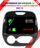 Autoradio GPS Renault CAPTUR I de 2013 à 2019 Version Android 13 avec Android Auto et Apple Carplay sans fil intégrés