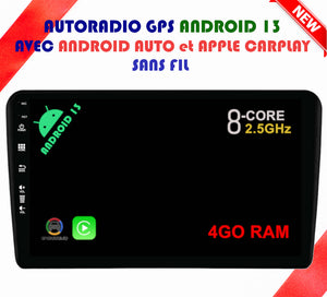 Autoradio GPS Android 13 AUDI A3 2003-2013 avec Android Auto et Apple Carplay sans fil intégré