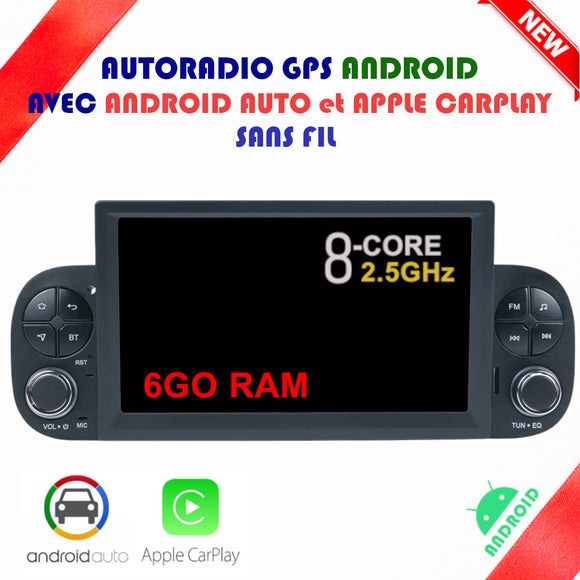 Autoradio Fiat Panda III à partir de 2011 Android 13 avec Android Auto et Apple Carplay sans fil intégré