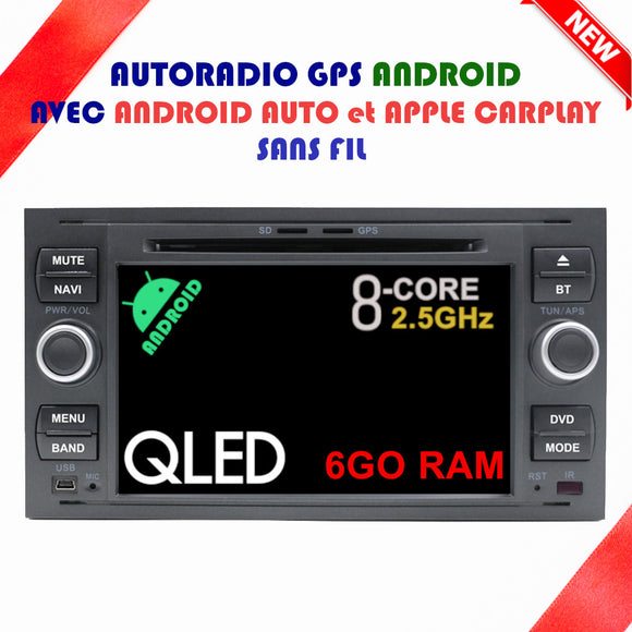 Autoradio GPS FORD FUSION de 2005 à 2012 Version Android 13 avec Android Auto et Apple Carplay sans fil intégrés