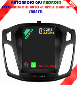 Autoradio GPS Ford Focus III de 2011 à 2018 Version Android 13 avec Android Auto et Apple Carplay sans fil intégrés