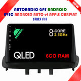 Autoradio GPS Renault Mégane 3 de 2008 à 2016 Version Android 13 avec Android Auto et Apple Carplay sans fil intégrés