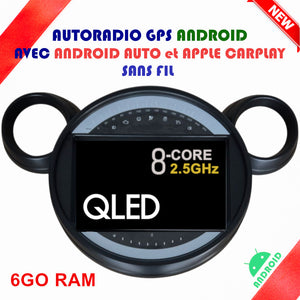 Autoradio GPS Mini Countryman R60 de 2010 à 2016 Version Android 13 avec Android Auto et Apple Carplay sans fil intégrés