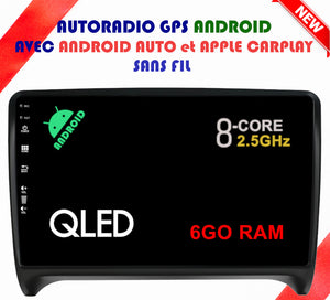 Autoradio GPS Android 13 AUDI TT MK2 2006-2014 avec Android Auto et Apple Carplay intégré