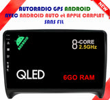 Autoradio GPS Android 13 AUDI TT MK2 2006-2014 avec Android Auto et Apple Carplay intégré