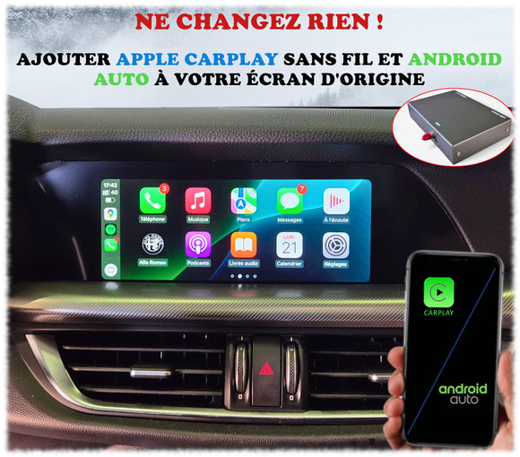 Boîtier Apple Carplay et Android Auto pour Alfa Romeo Giulia Année de 2016 à 2020