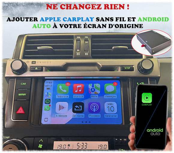 Boîtier Apple Carplay et Android Auto pour Toyota Land Cruiser Année de 2014 à 2020 (SERIE 150)