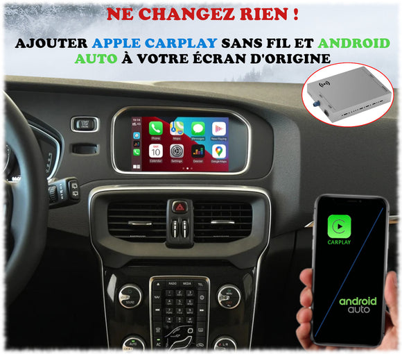 Boîtier Apple Carplay et Android Auto pour VOLVO V40 et Cross-Country de 2012 à 2020