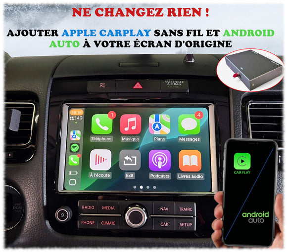 Boîtier Apple Carplay et Android Auto pour Volkswagen Touareg Année 2010 à 2018
