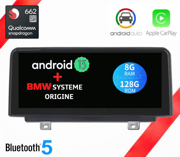ÉCRAN ANDROID 13 avec Carplay et Android Auto sans fil pour BMW Série 4 F32-F33-F36 et M4 de 2013 à 2017 avec système NBT
