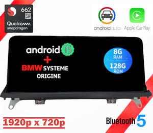ÉCRAN ANDROID 13 AVEC CARPLAY ET ANDROID AUTO SANS FIL POUR BMW X6 E71 et X6 M de 2008 à 2014
