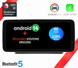 ÉCRAN ANDROID 13 AVEC CARPLAY ET ANDROID AUTO SANS FIL POUR MERCEDES GLC de 2015 à 2018 avec système NTG 5/5.1 et 5.2