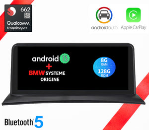 ÉCRAN ANDROID 13 AVEC CARPLAY ET ANDROID AUTO SANS FIL POUR BMW X3 E83 de 2004 à 2010