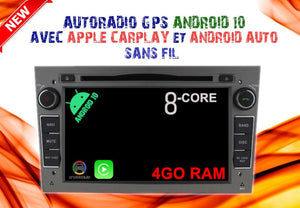 Autoradio GPS Opel Astra H/Twintop de 2004 à 2009 version Android 12 avec Android Auto et Apple Carplay sans fil intégré