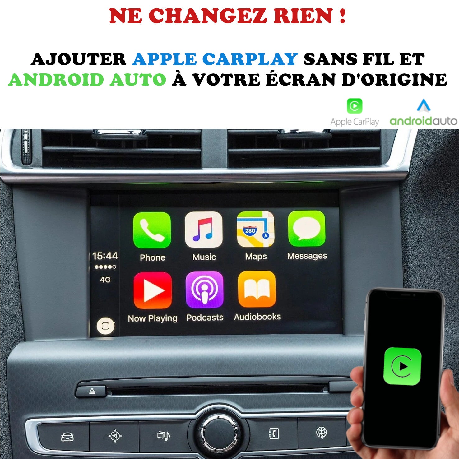 Apple Carplay sans fil et Android Auto sur RANGE ROVER EVOQUE – GOAUTORADIO